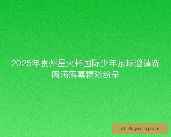 2025年贵州星火杯国际少年足球邀请赛圆满落幕精彩纷呈